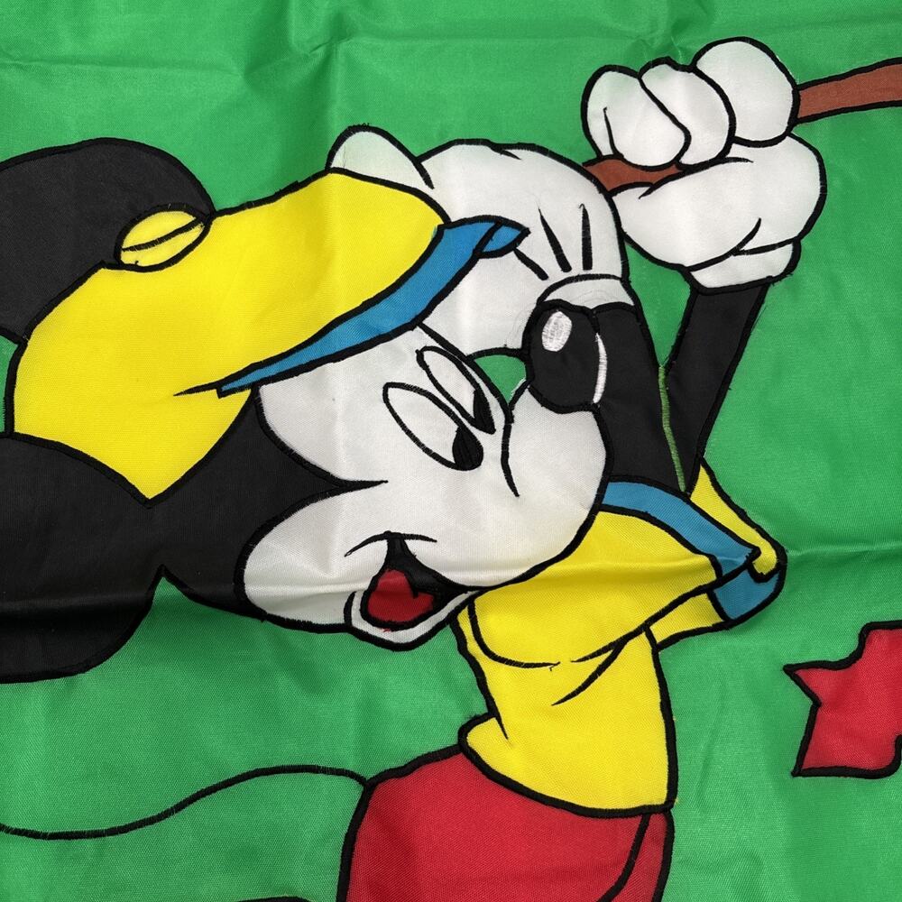 Vintage 1998 Disney Mickey Mouse Golf Yard Flag Banner Nylon Double Sided 27x42” - Picture 4 of 10